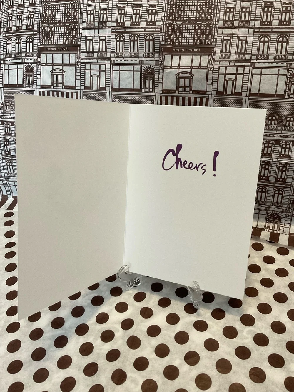 Henri Bendel Notecard “Cheers!” by Izak for Henri Bendel Post + Envelope Set 1
